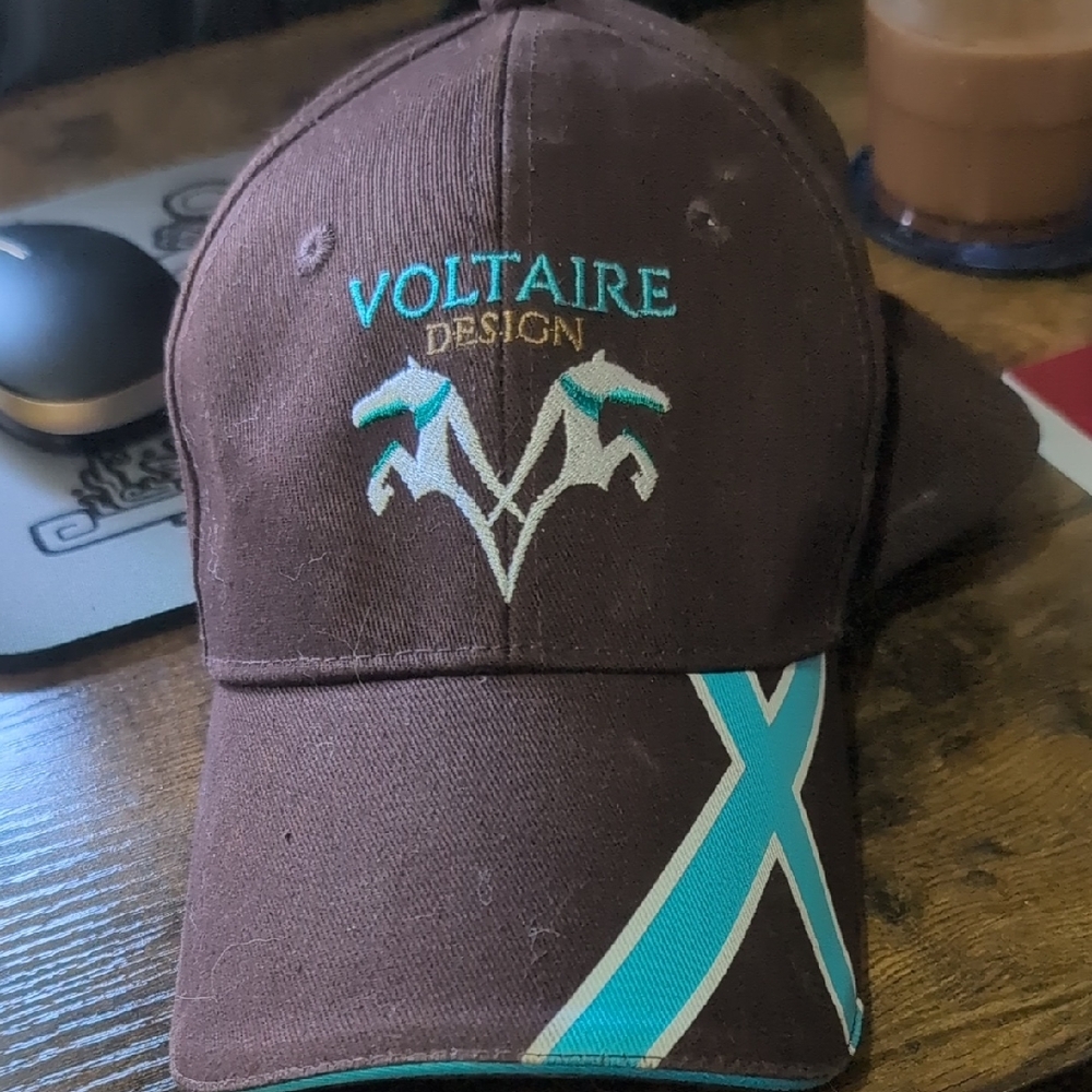 Brown Cap with Teal Accents
